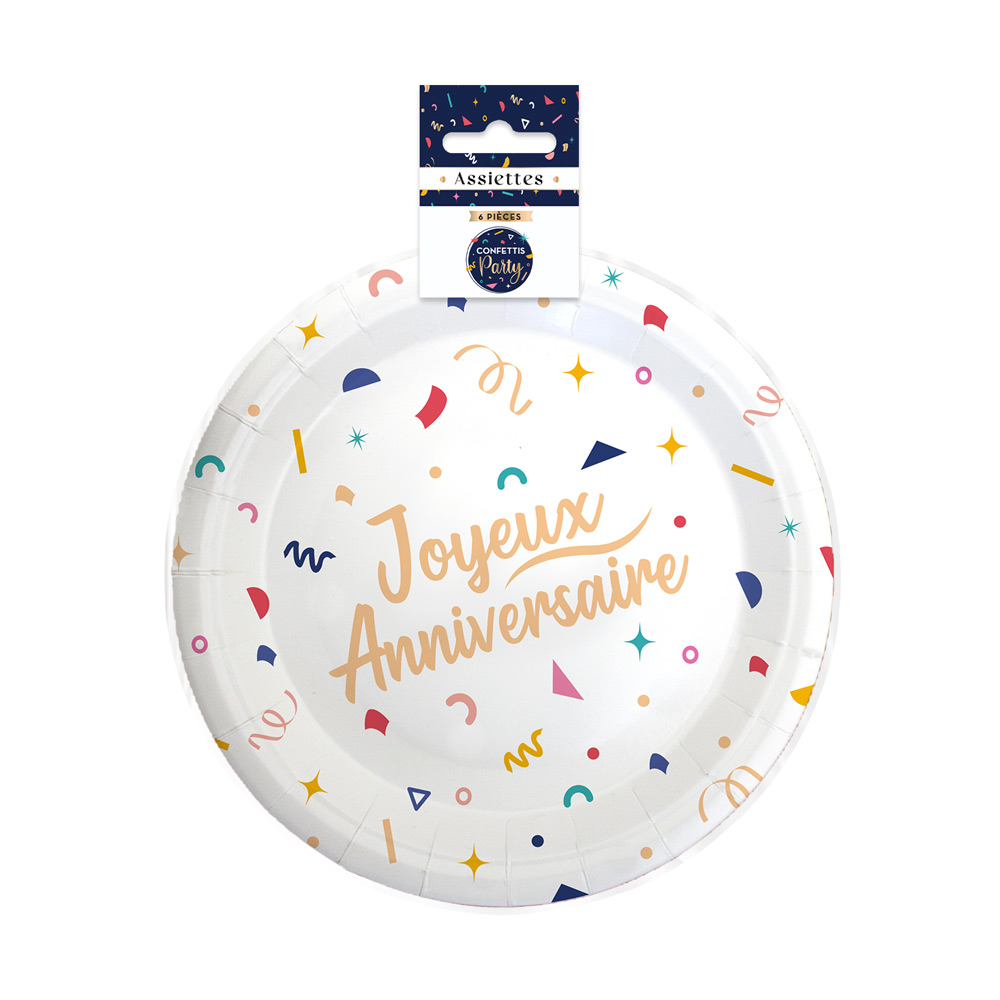 6 ASSIETTES CONFETTIS PARTY – Image 2
