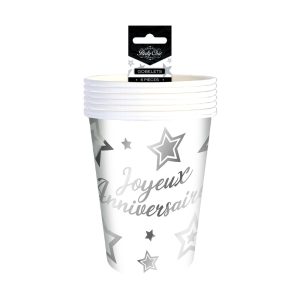 6 GOBELETS PARTY CHIC ARGENT