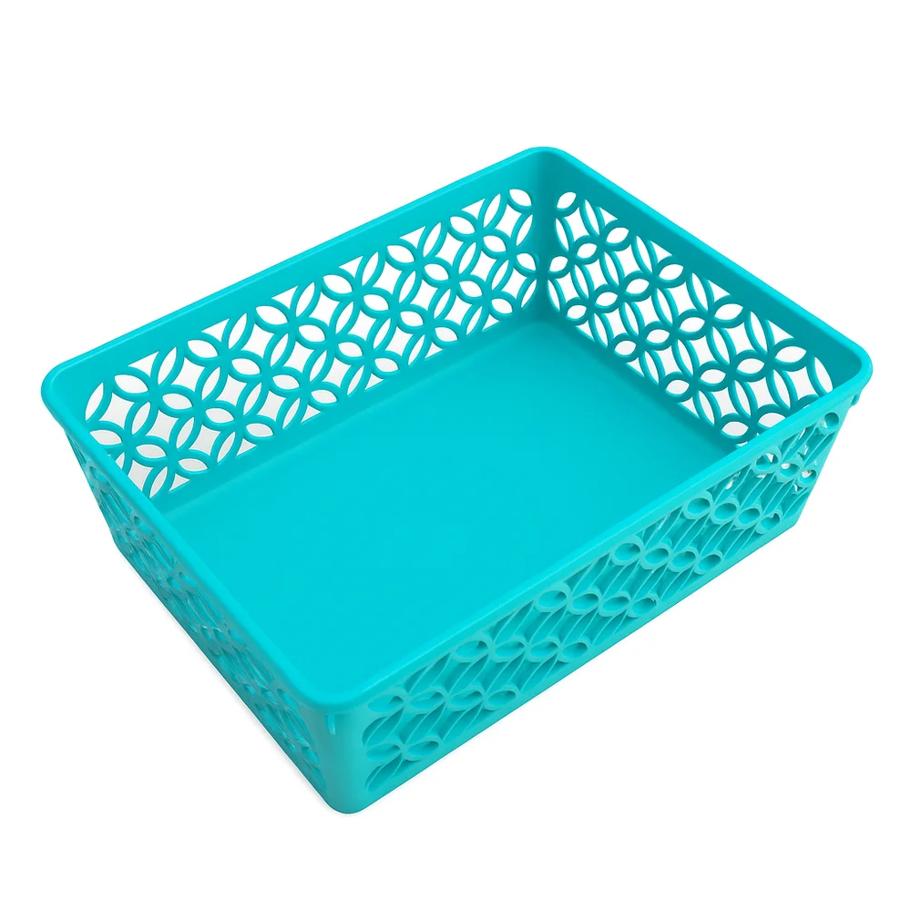 Panier de rangement turquoise polyvalent Plastic Forte