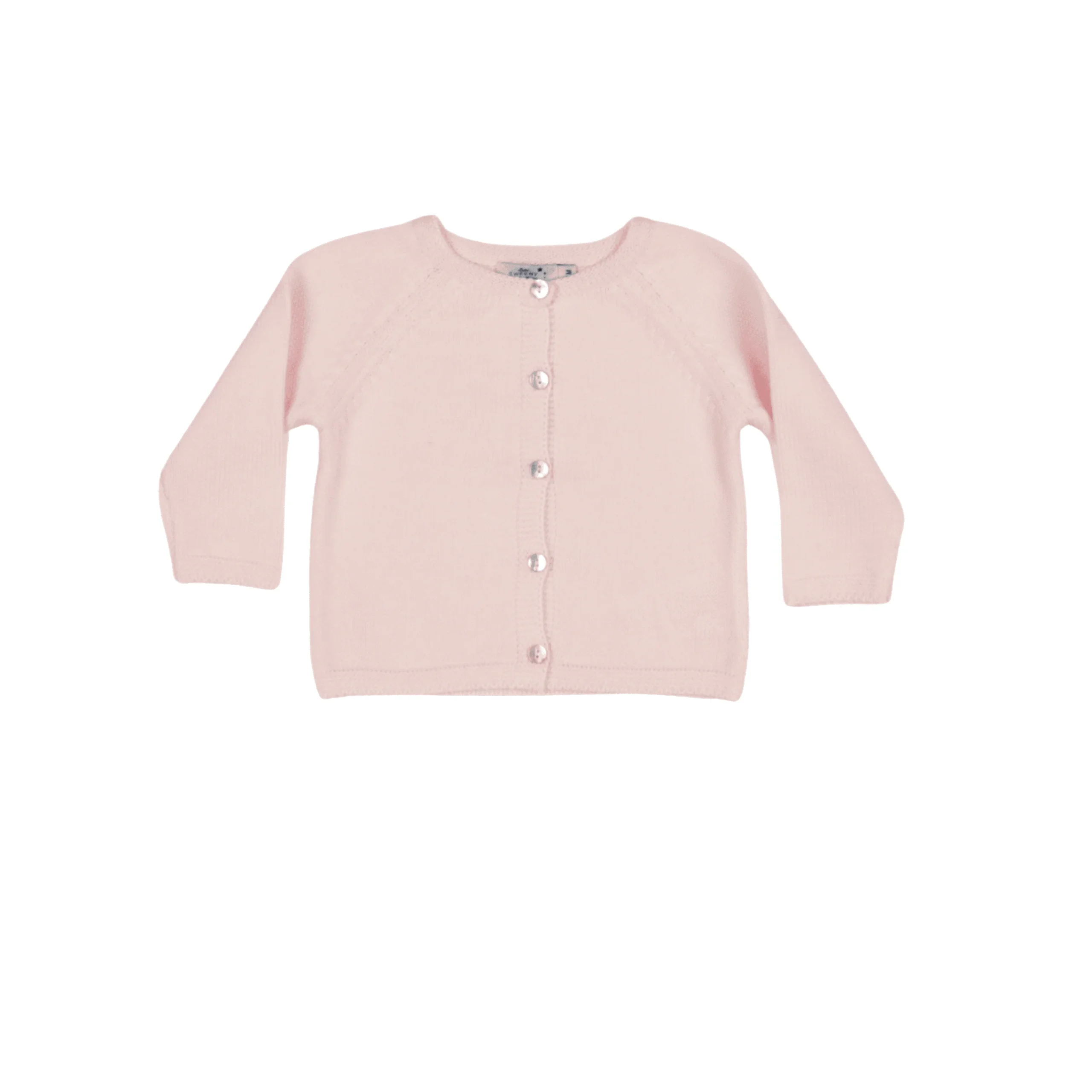 Girls Pink Organic Cotton Knit Cardigan – Image 2