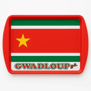 Plateau de service drapeau Guadeloupe 19,5 x 14 x 2 cm