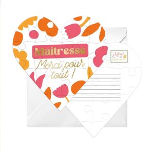 Puzzle coeur Maîtresse Merci pour tout !