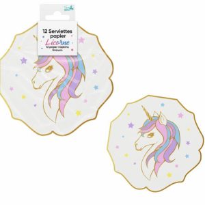 12 Serviettes Licorne