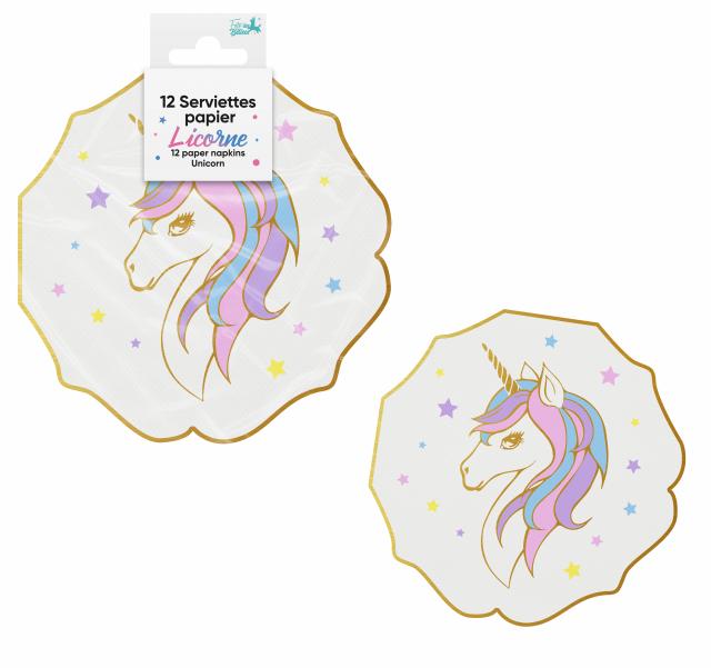 12 Serviettes Licorne – Image 2
