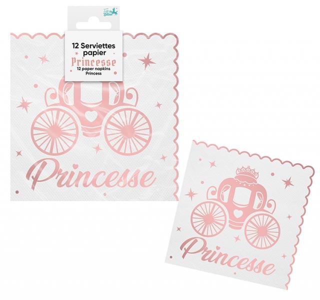 12 Serviettes Princesse