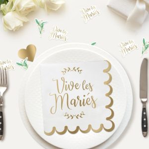 10 Serviettes Vive les Mariés
