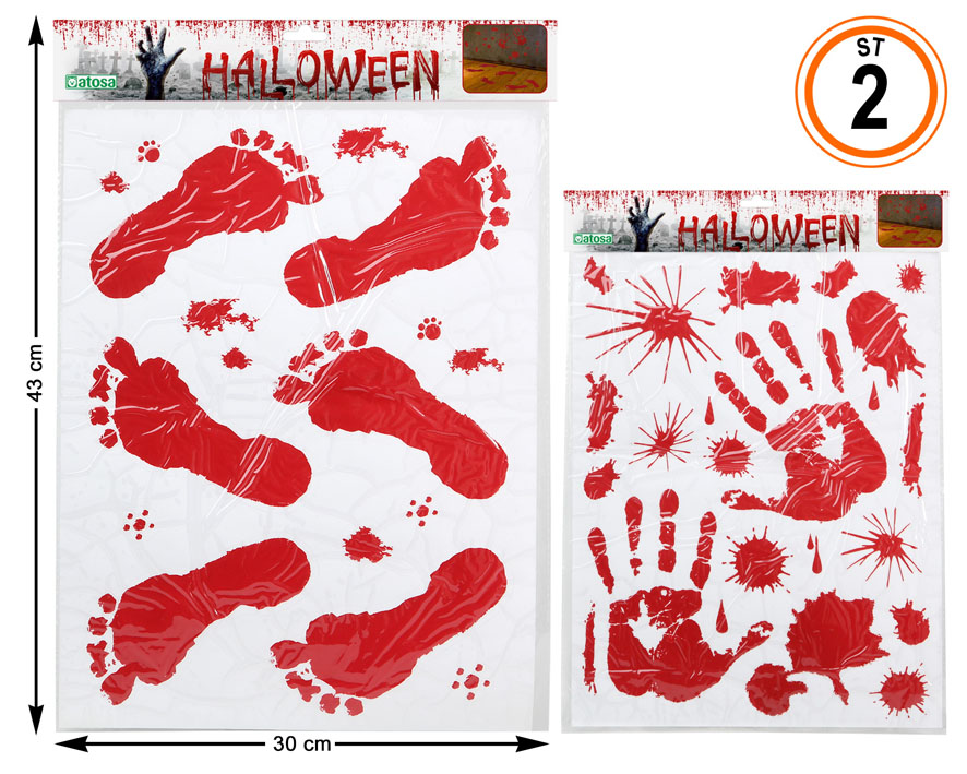 Stickers pieds et mains sanglantes
