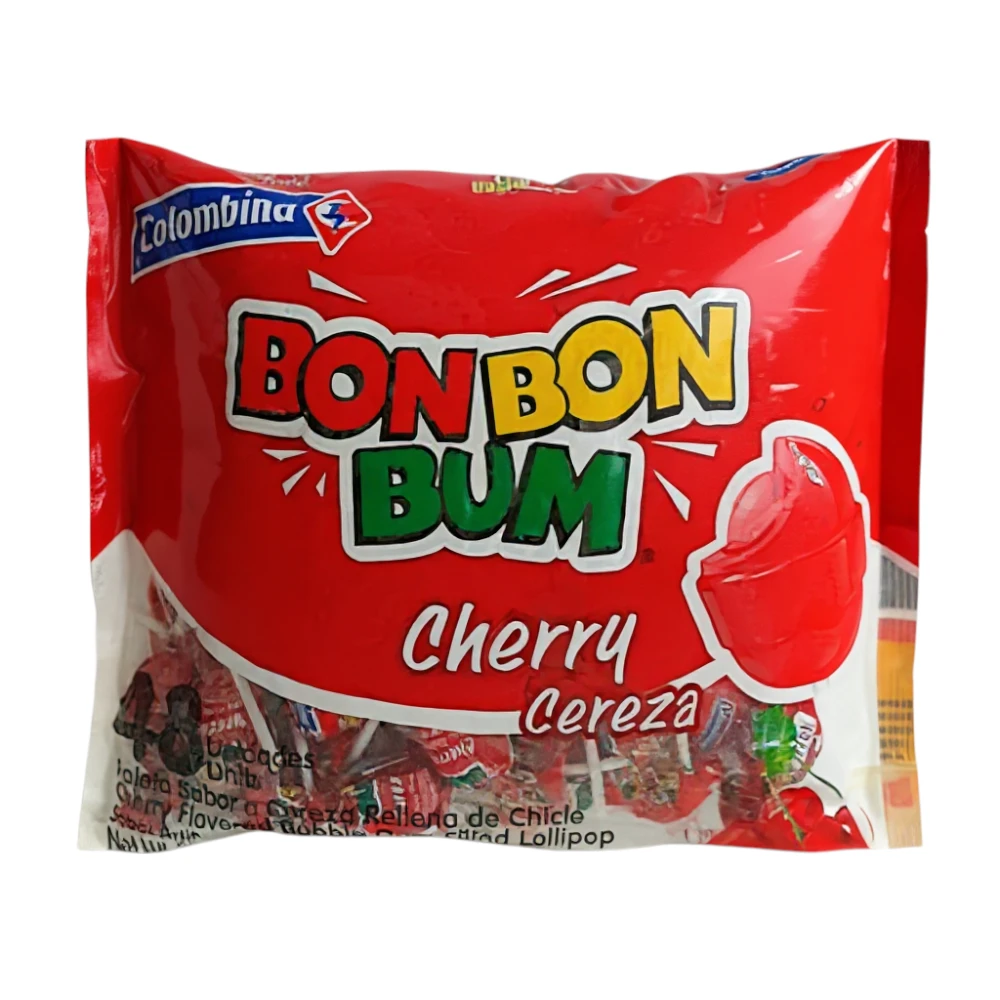 Sucettes Bon Bon Bum cerise Colombina x48