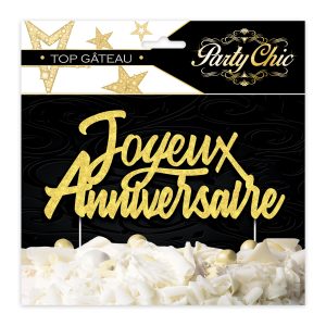 TOP GATEAU ANNIVERSAIRE OR