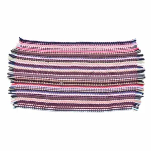 Tapis tissé à franges multicolore 50 x 80 cm