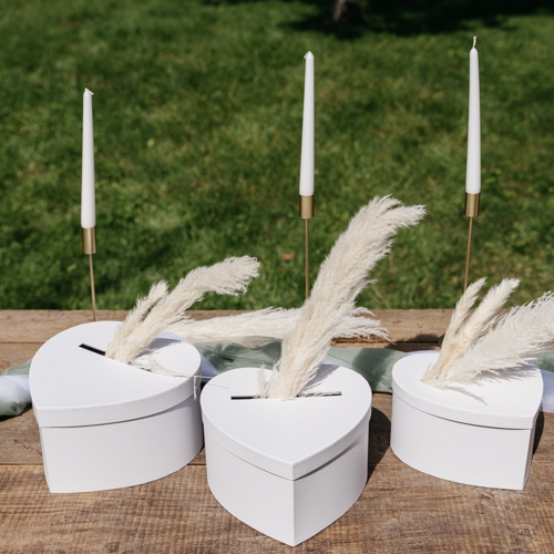 Urne coeur blanche 23 cm – Image 3