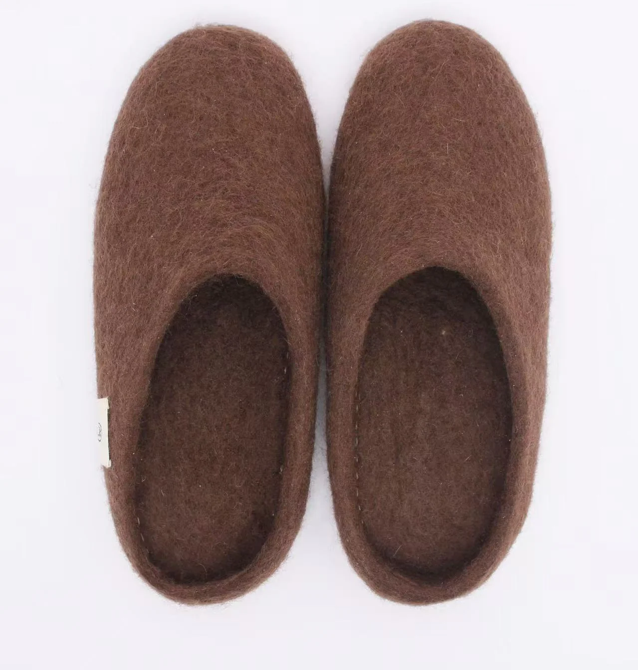 Chaussons en laine feutrée – Marron - Fabrication artisanale au Népal