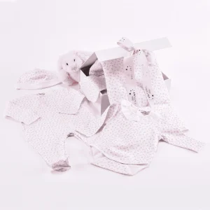 Baby Girls Pink Leaves Print Welcome Set (5)