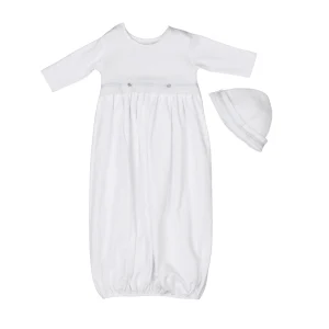 ANDREA| Baby White Quilted Cotton Gown Set (2)