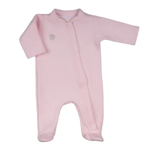 ARNY | Baby Girls Pink Pima Cotton Zip-Up Pramsuit