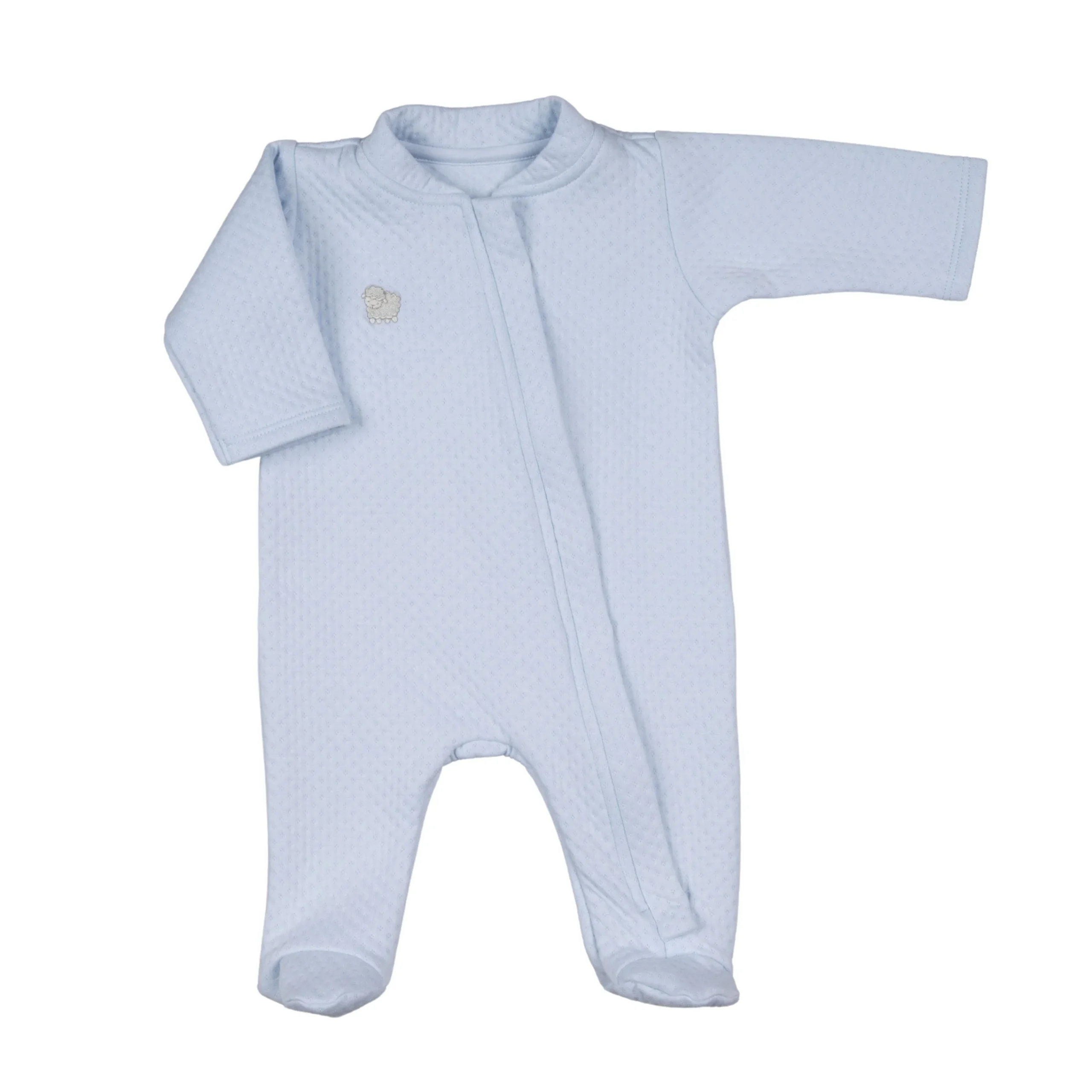 ARNY | Baby Boys Blue Pima Cotton Zip-Up Pramsuit