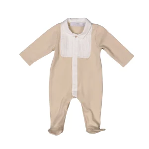 ARTHUR | Boys Beige & White Organic Cotton All-in-One