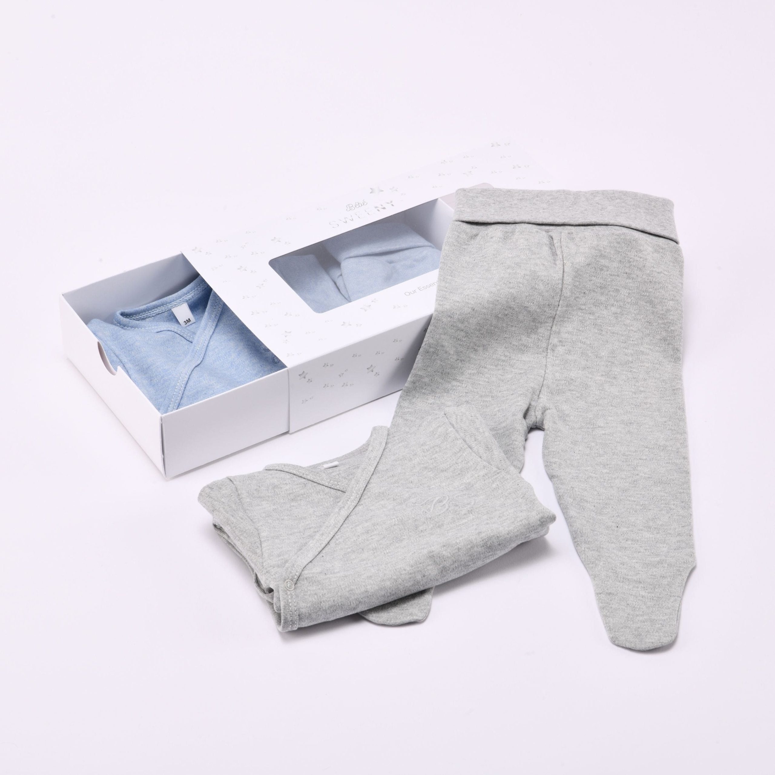 Bebe Sweeny Essentials | Boys Blue & Grey Leggings Set (4) – Image 2