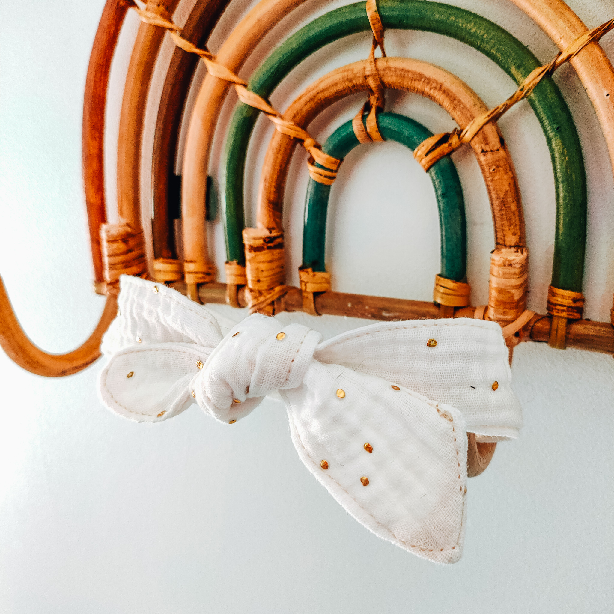 Bandeau Bébé Gaze de Coton à nouer | modèle Prairie – Image 4