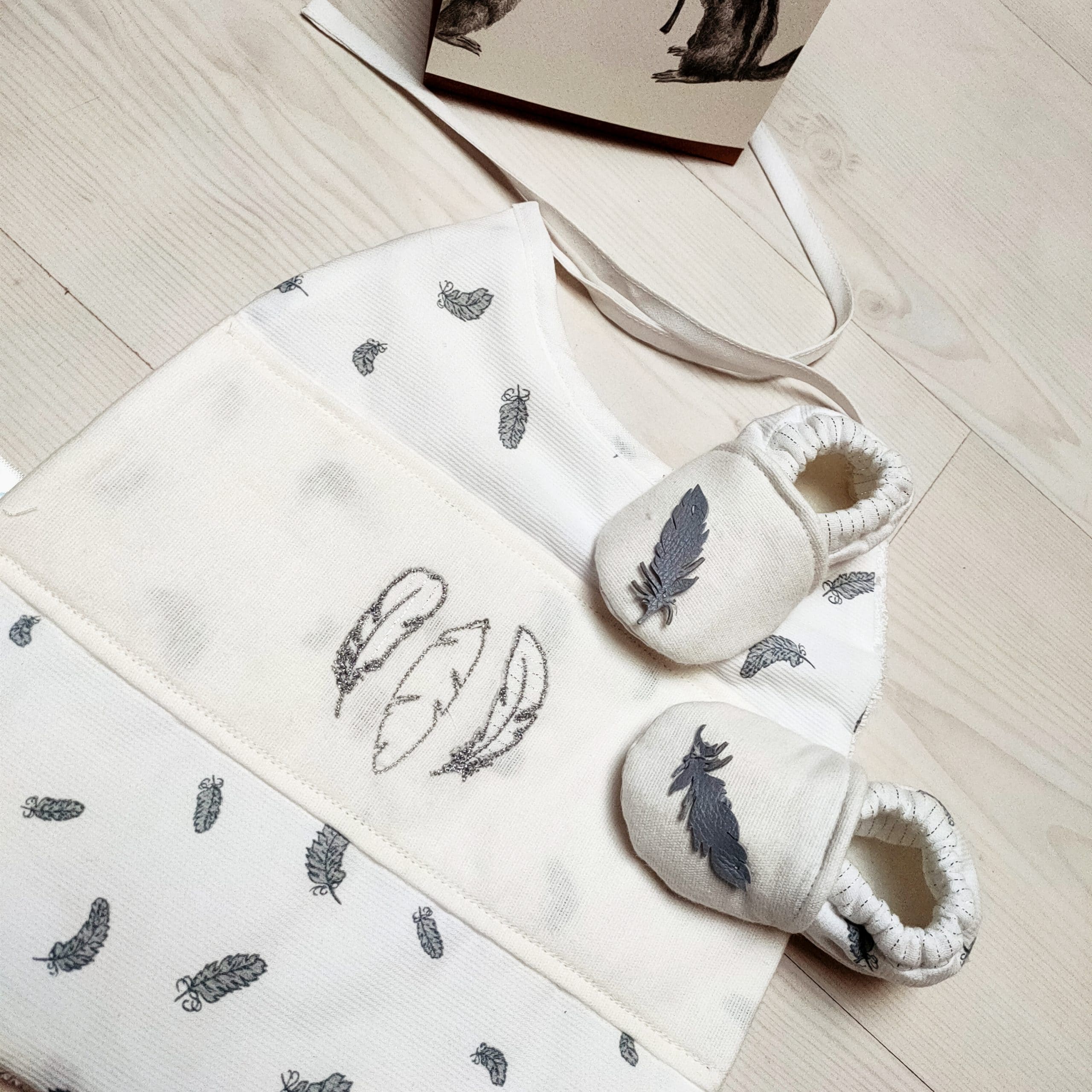 Chaussons Bébé Gaze de Coton | Plumes – Image 4