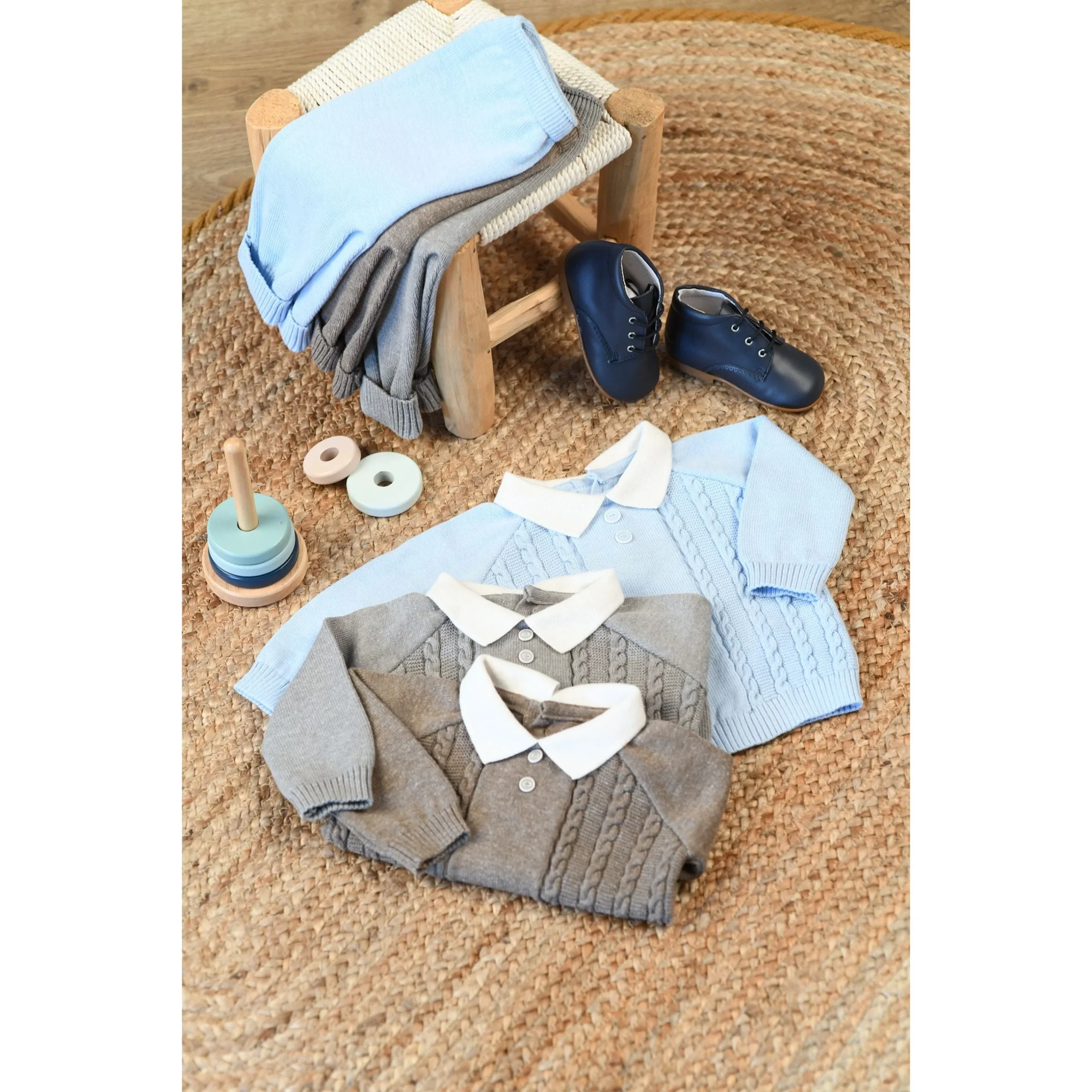 BAYRON | Baby Boys Brown Knitted Trouser Set – Image 4
