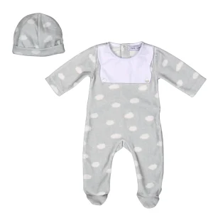 BONY | Girls Pink & White Velour All-in-One Set