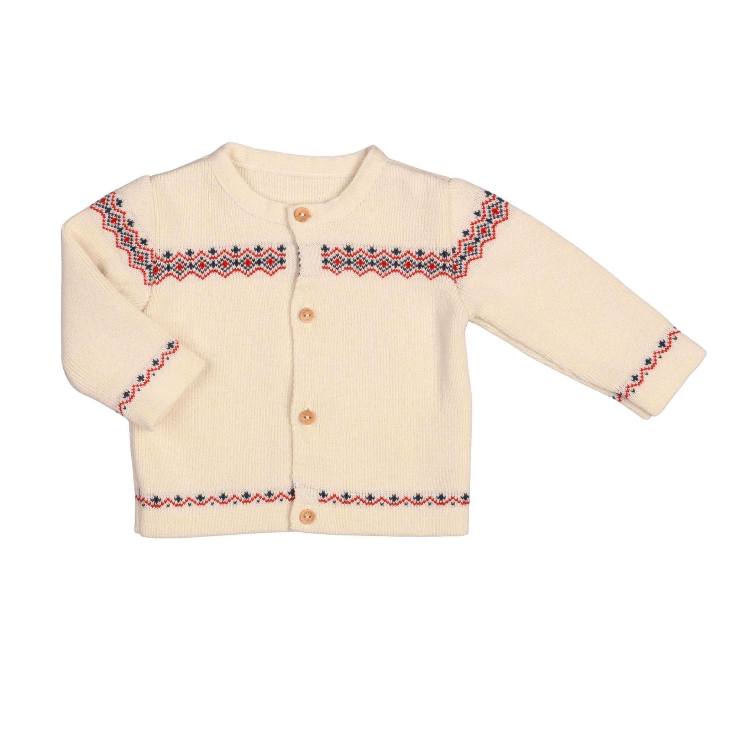 BRENT | Baby Ivory Wool Blend Knitted Cardigan