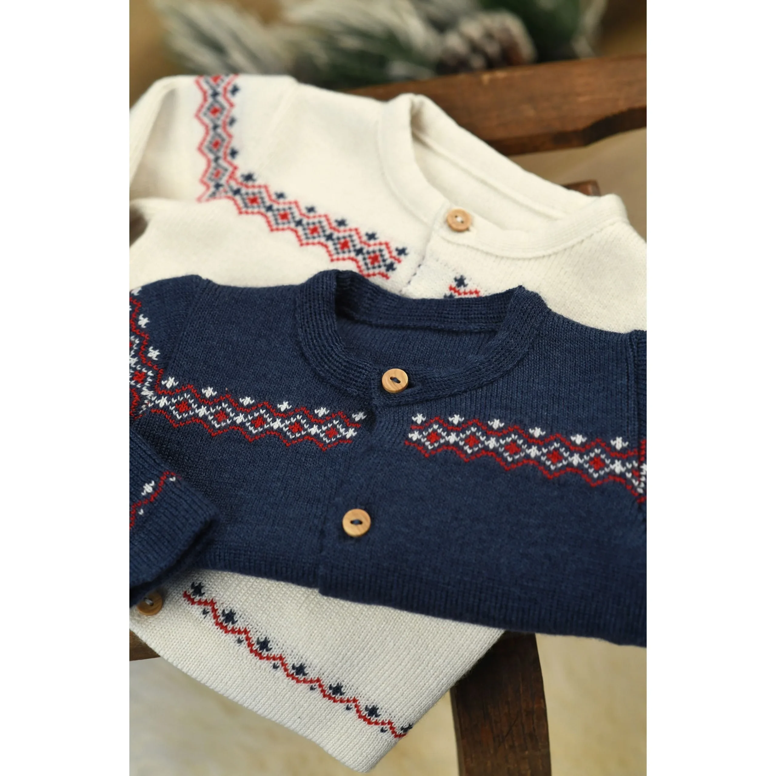 BRENT | Baby Ivory Wool Blend Knitted Cardigan – Image 3