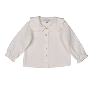 CECILE | Girls Cream Twill Collared Blouse