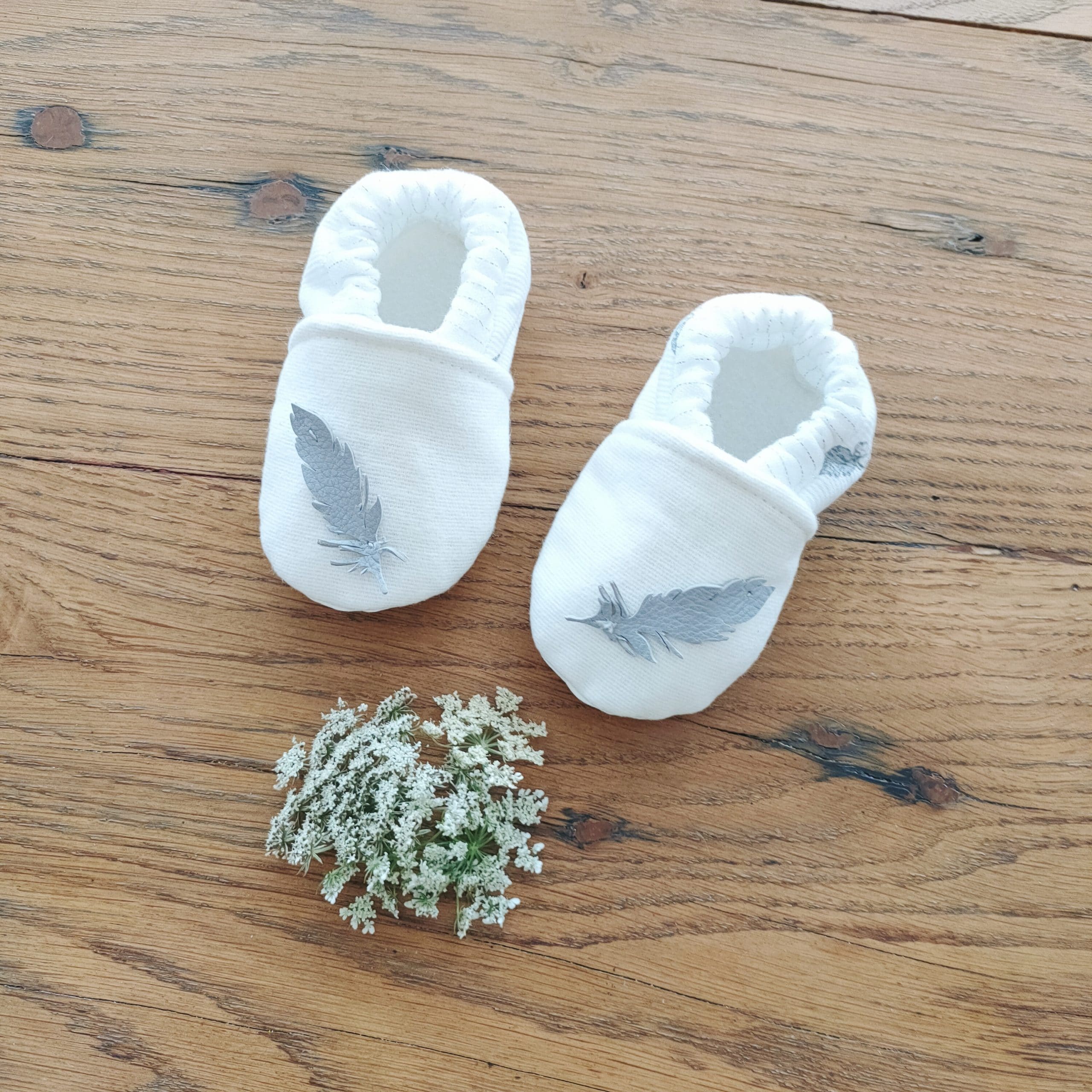 Chaussons Bébé Gaze de Coton | Plumes – Image 2