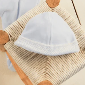 CLASSIC | Baby Boys Blue Velour Hat with Lace Detailing