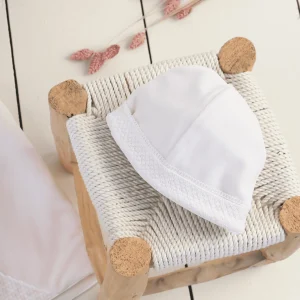 CLASSIC | Baby Girls Pink Velour Hat with Lace Detailing