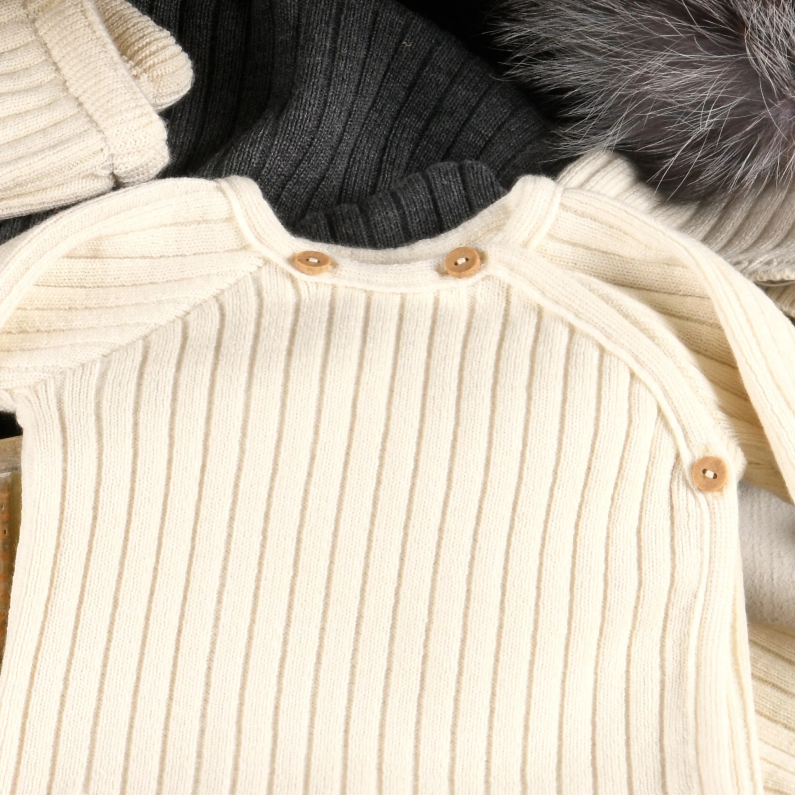 Baby Cream Knit Jumpsuit | Made in France – Image 3