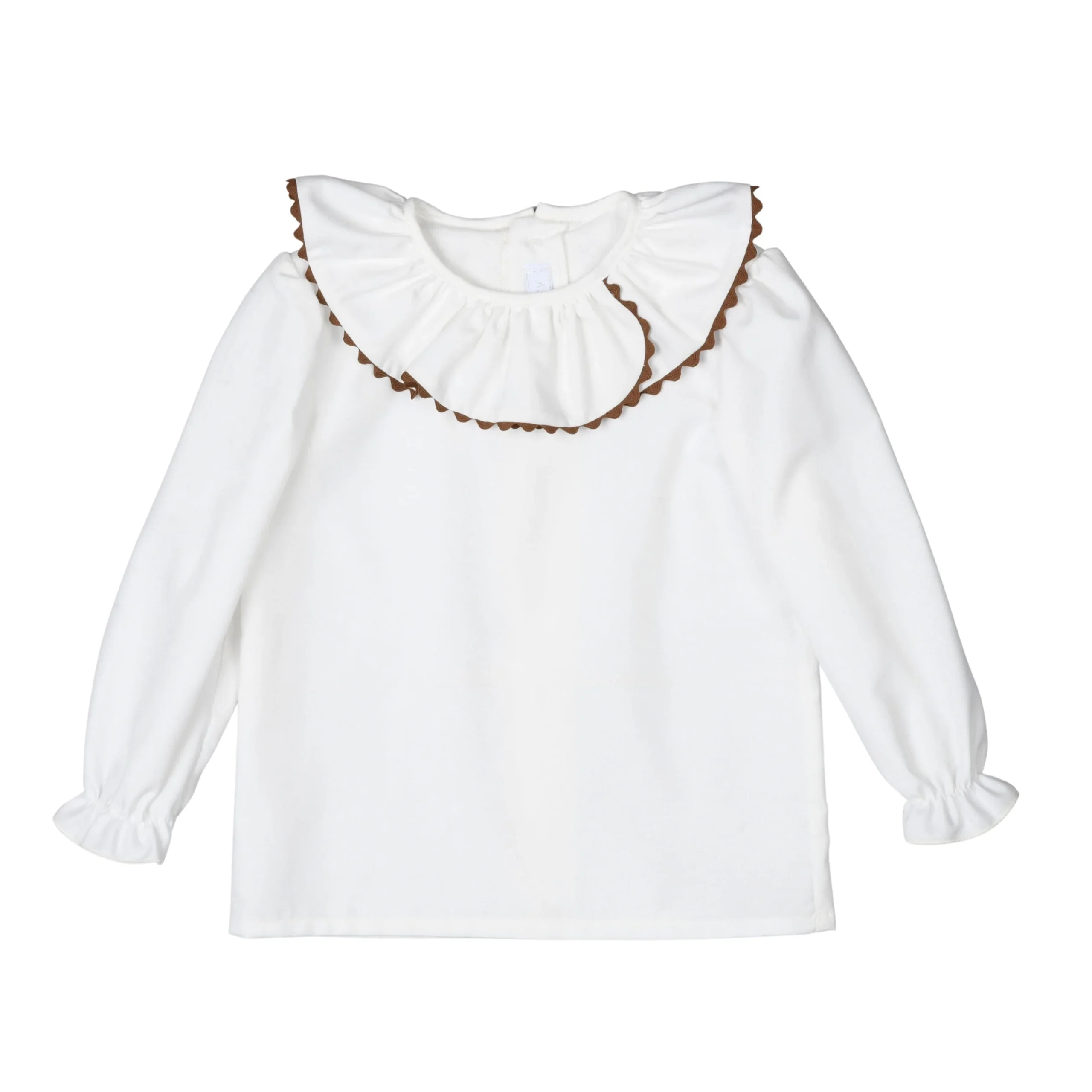 ERIS | Girls White & Brown Collared Blouse – Image 2