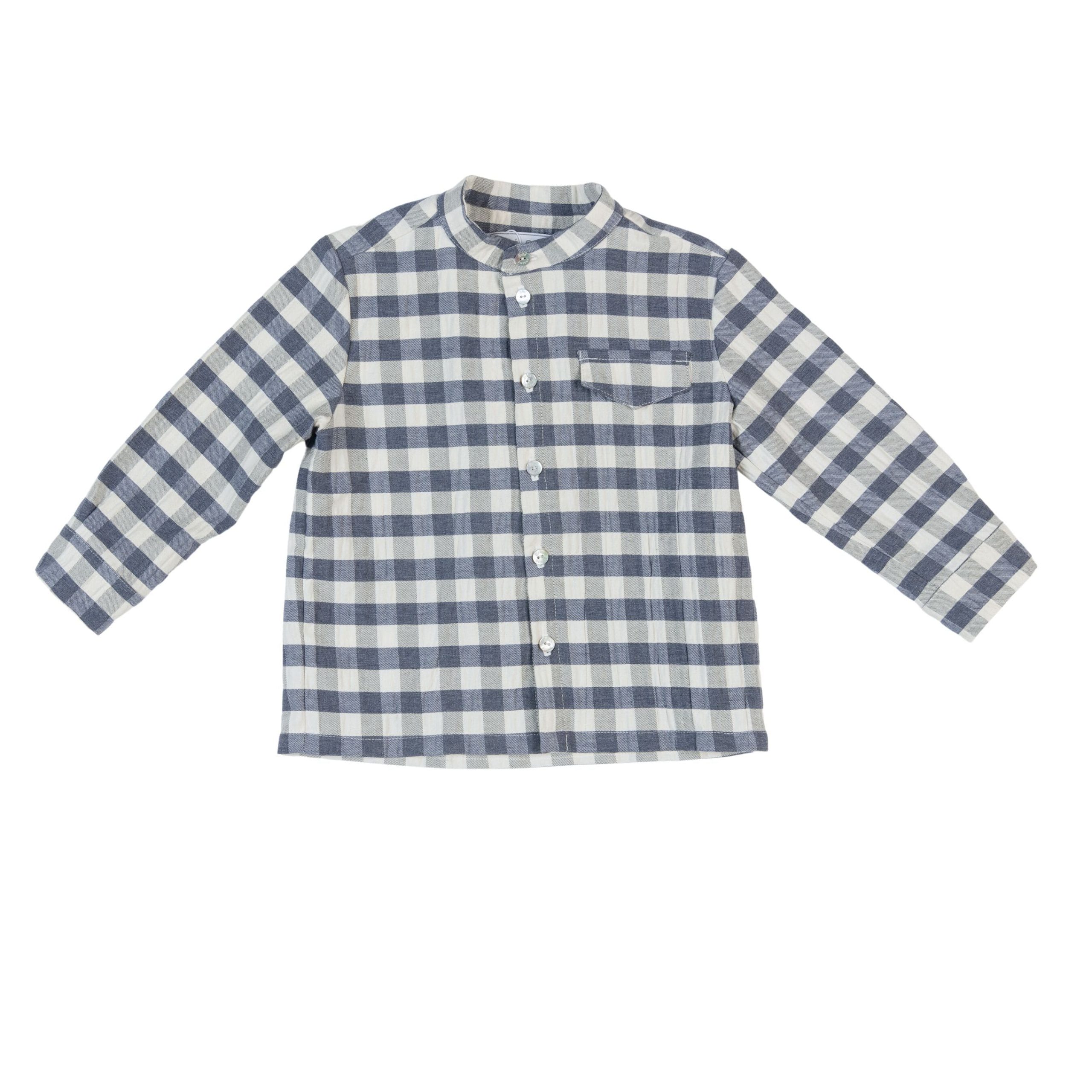 ETON | Boys Navy Blue & Ivory Cotton Seersucker Shirt – Image 2
