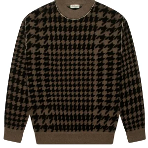 JOSH HOUNDSTOOTH KNIT - BLACK TAUPE