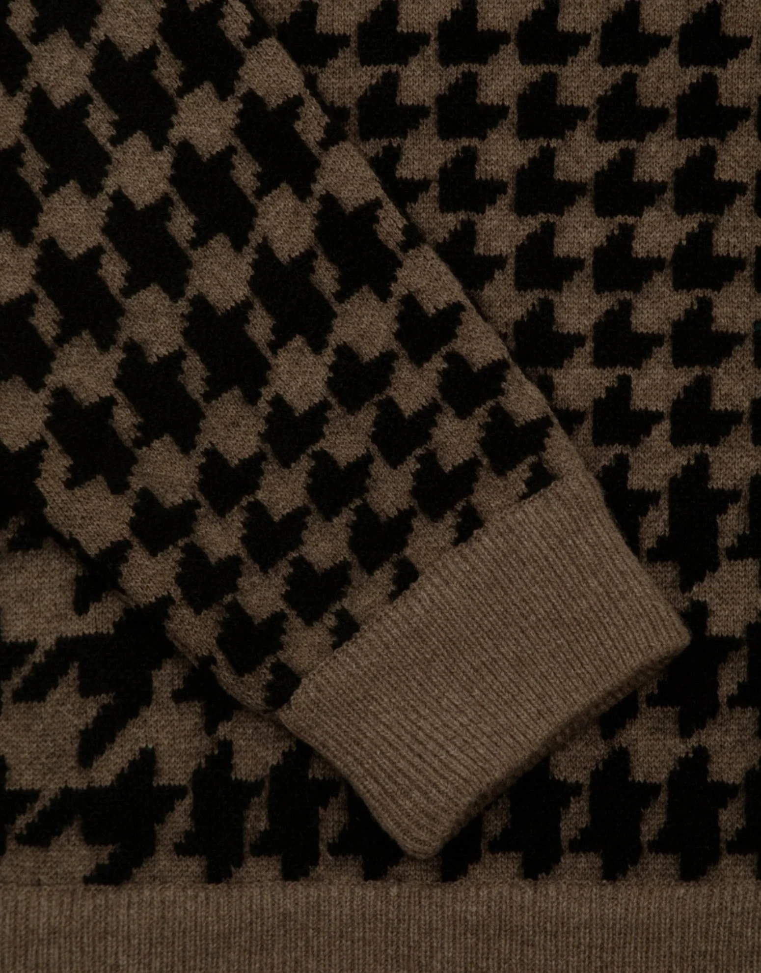 JOSH HOUNDSTOOTH KNIT - BLACK TAUPE – Image 3
