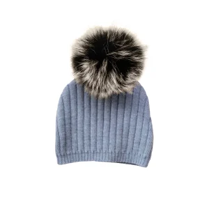 Boys Blue Knitted Pom-Pom Hat | Made in France