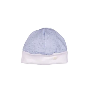 LITTLE STARS | Baby Boys White & Blue Cotton Hat
