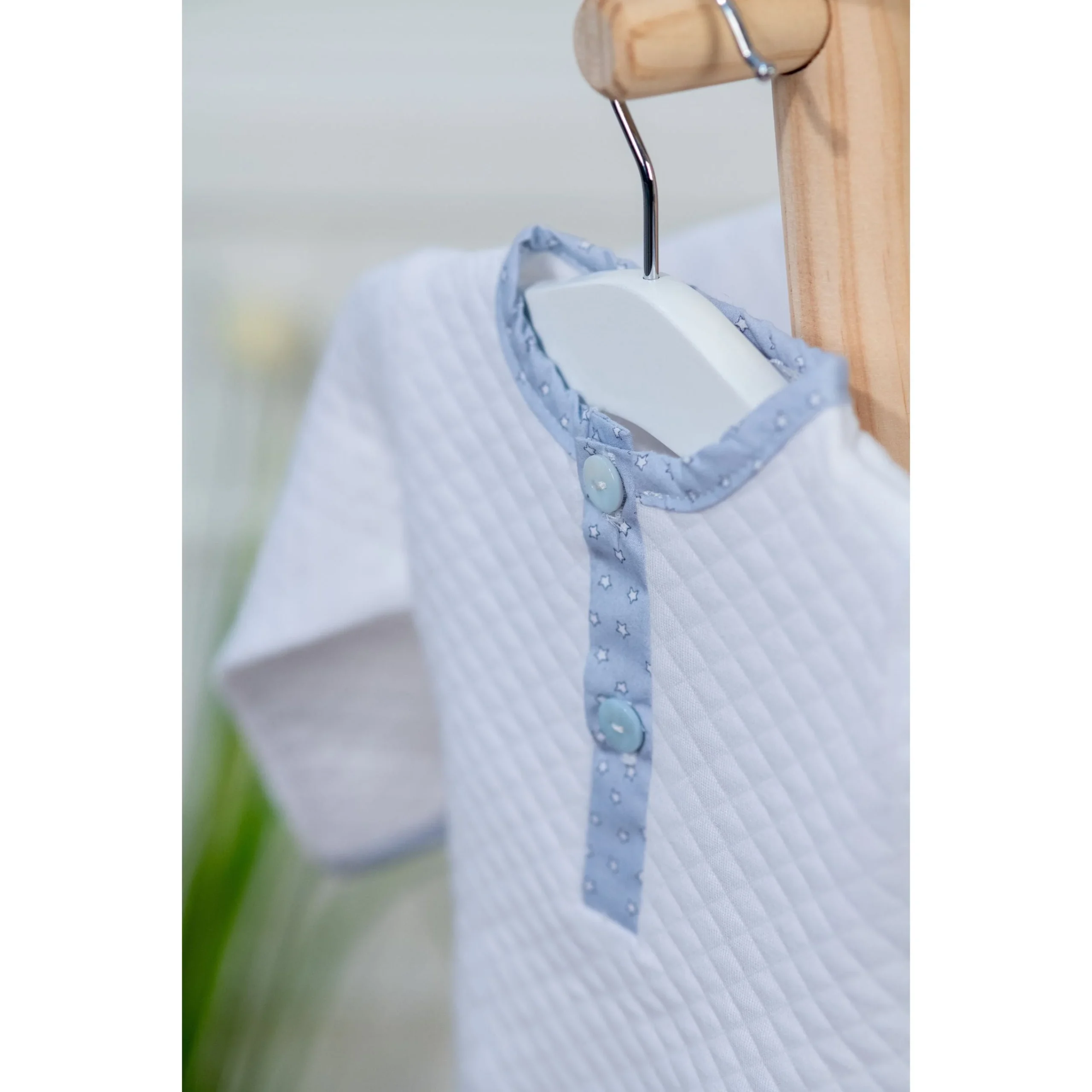 LITTLE STARS | Boys White Quilted Cotton Pants Set – Image 3