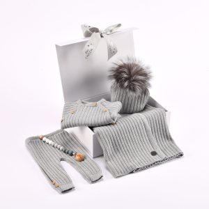 MAILLE LOVE | Boys Light Grey Knit Gift Set (5)