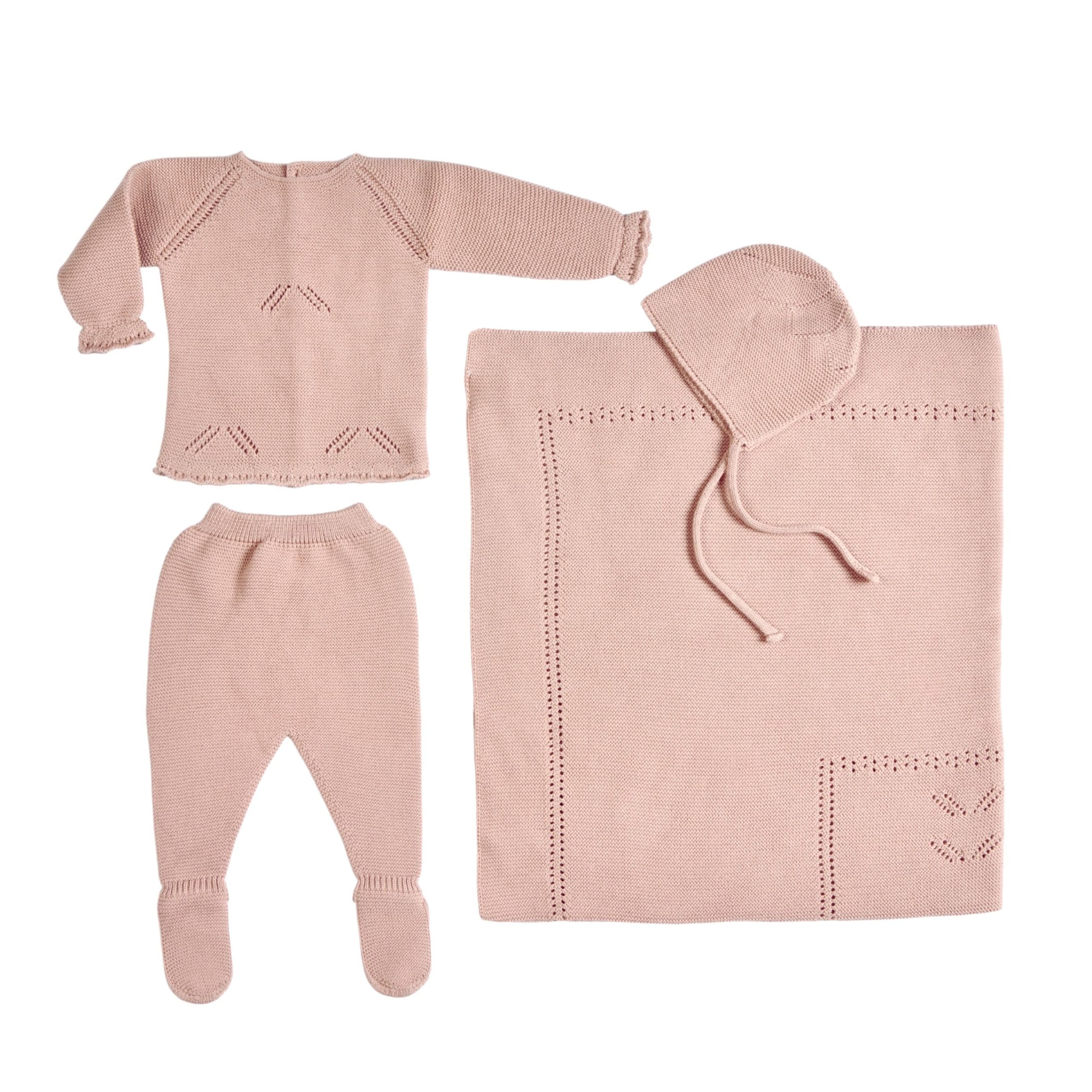 MELI | Baby Girls Dusty Rose Layette Set (4) – Image 3