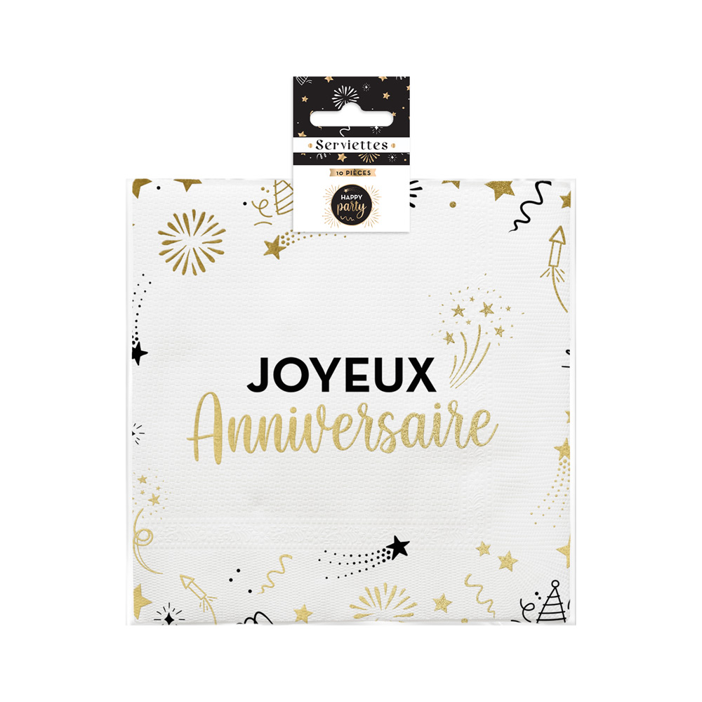 10 Serviettes Happy Party – Image 2