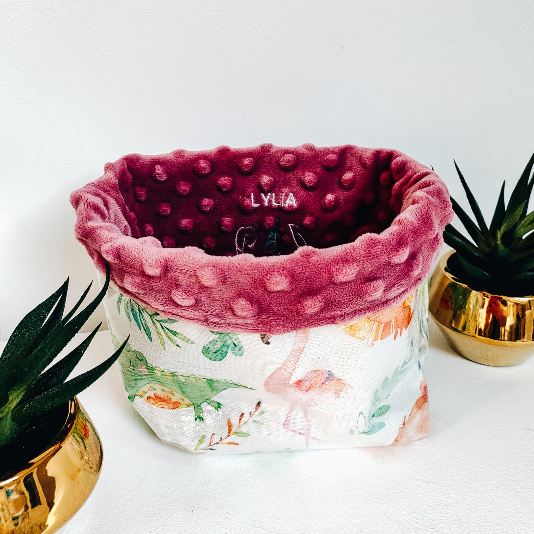 Panier de rangement bébé Personnalisé – Modèle Minkee à pois – Image 6