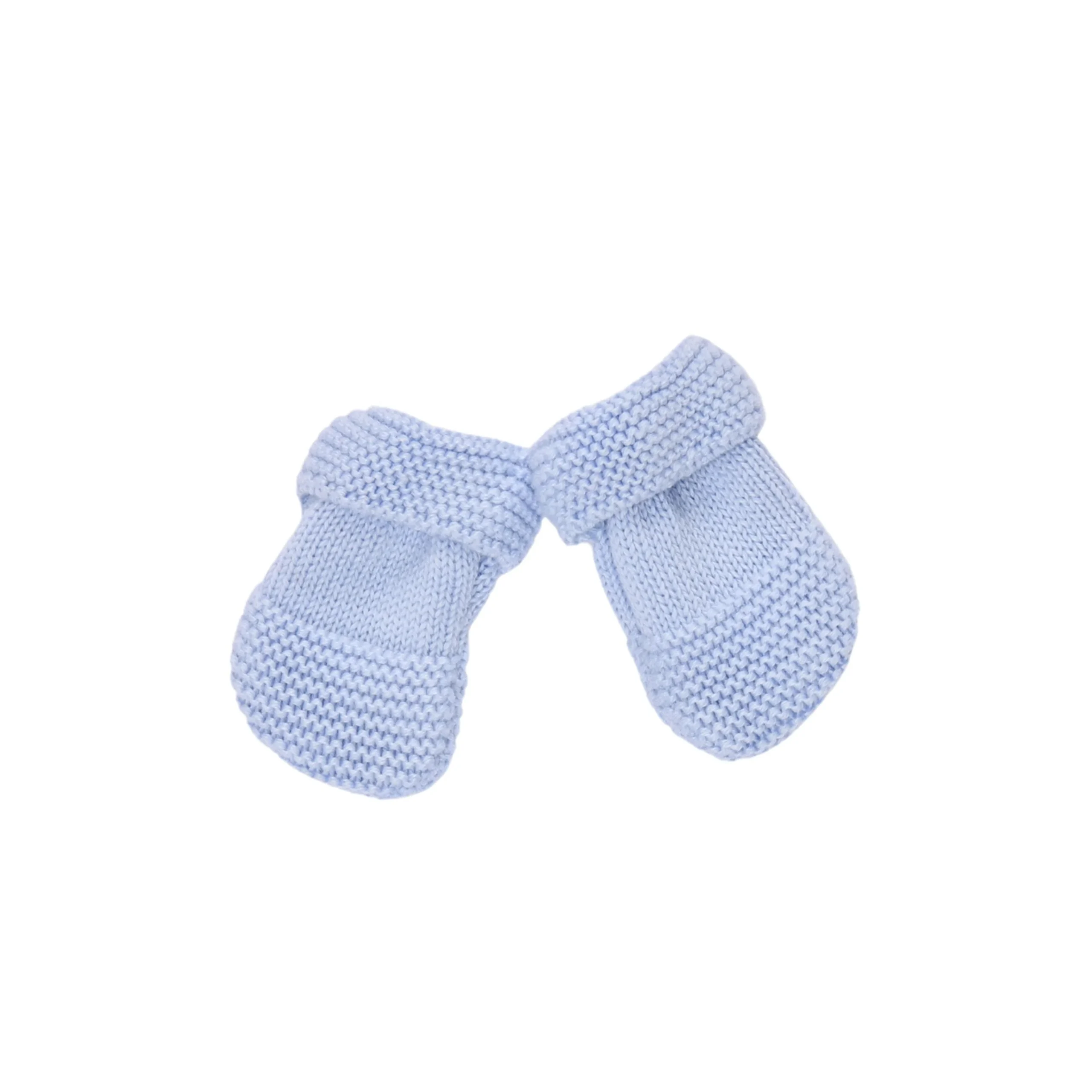 PETIT SWEENY | Boys Blue Organic Cotton Knit Mittens – Image 2