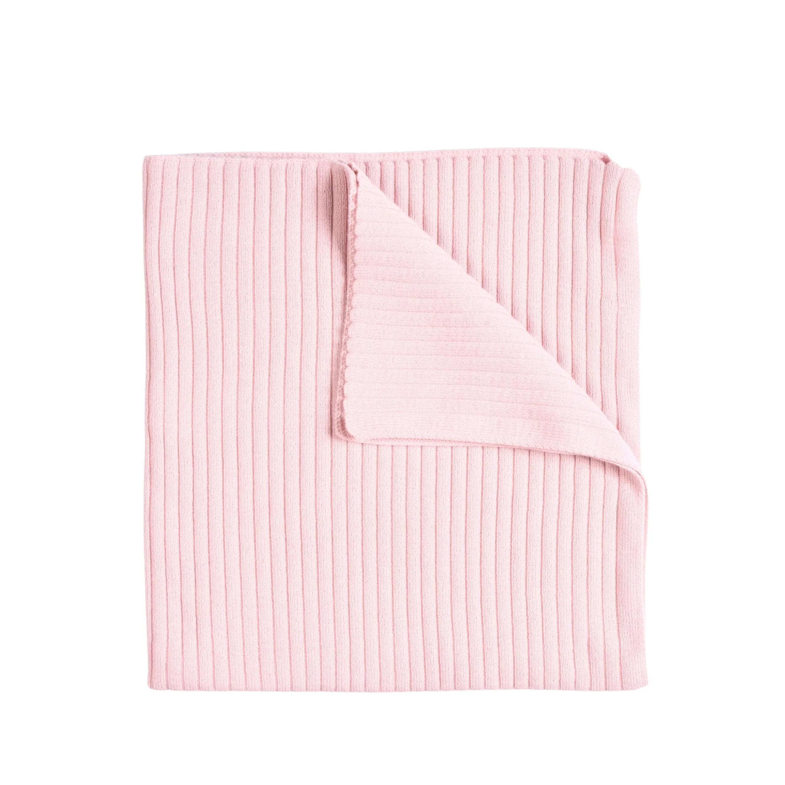 Baby Girls Pale Pink Knit Blanket (80cm) | Made in France – Image 2