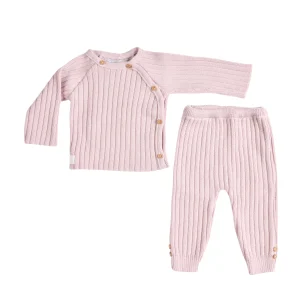 Girls Lilac Knit Trouser Set (2) | Made in France