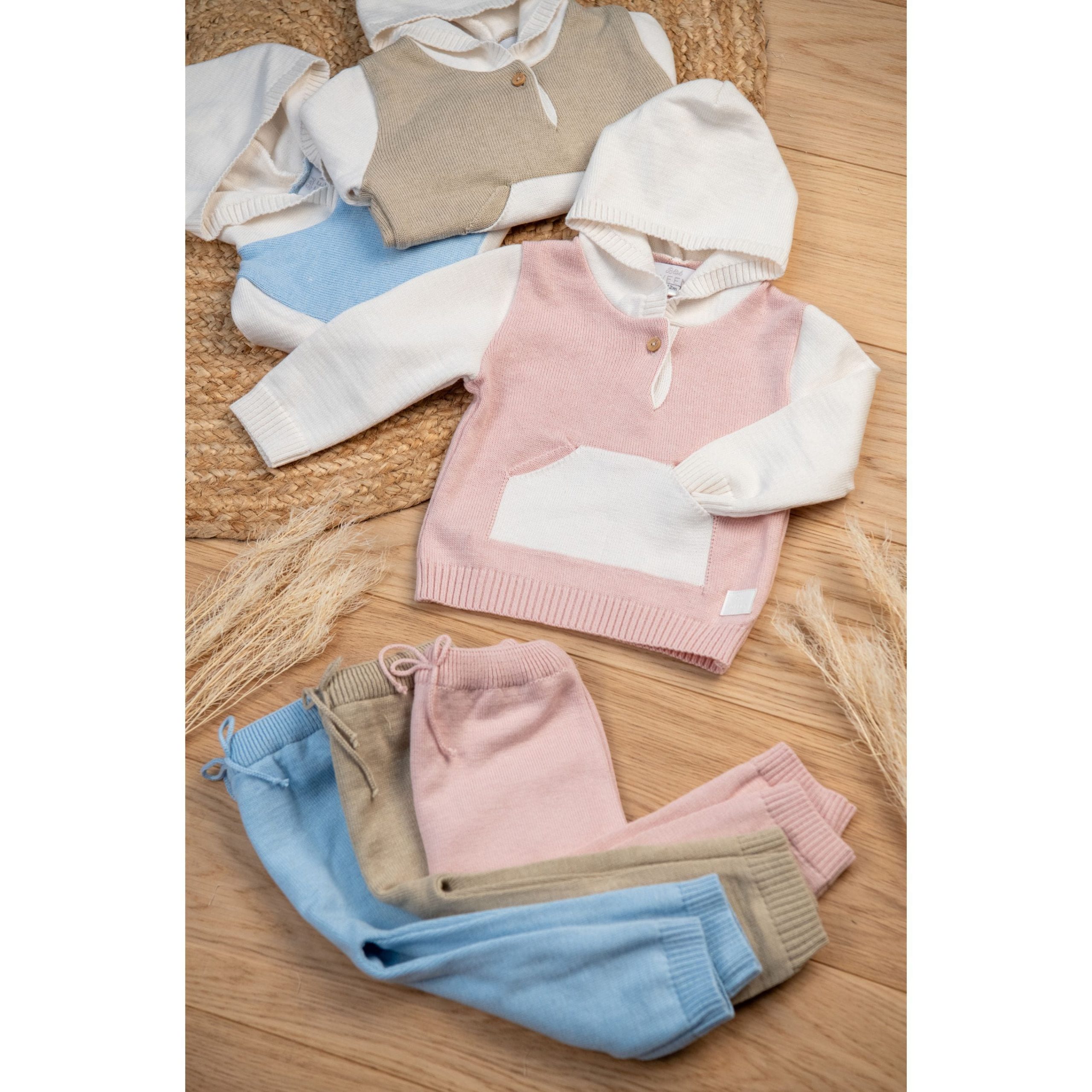 ROBY | Girls White & Pink Cotton Knit Trouser Set – Image 3