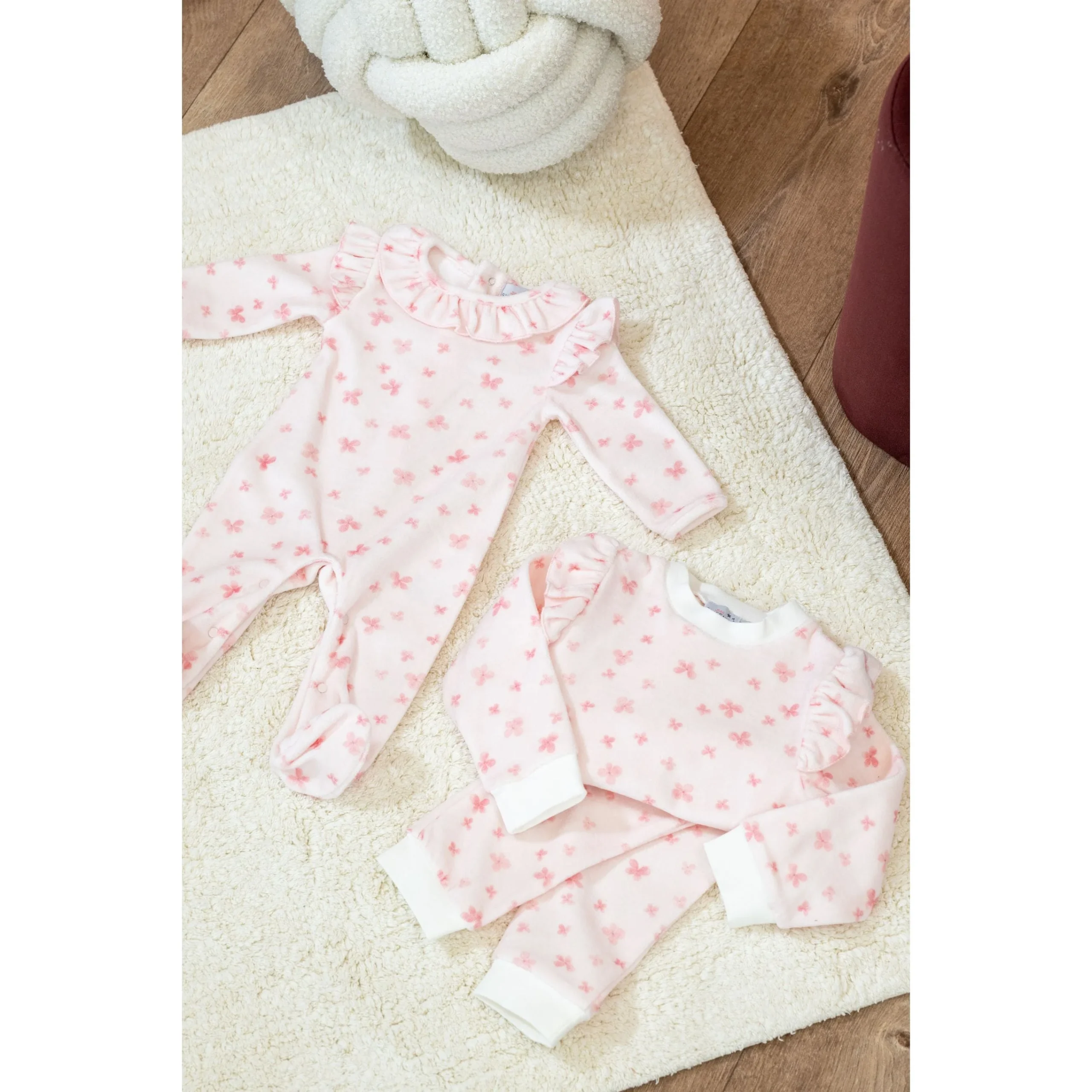 TAMAR | Girls Pink Velour Rosa Print 2-Piece Loungewear Set – Image 8