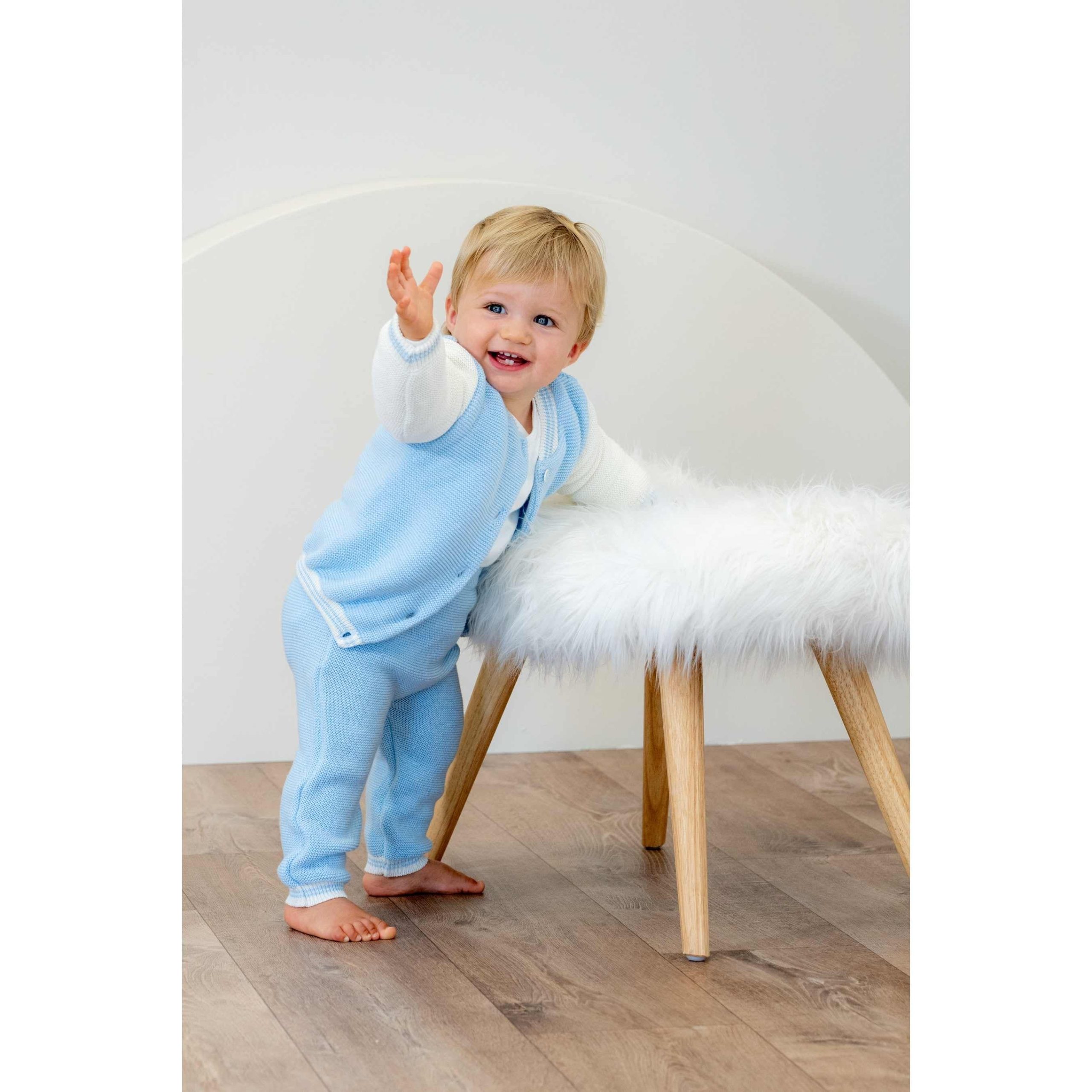 TED | Boys Blue & Ivory Knitted Trouser Set – Image 4